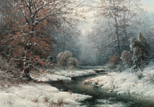Winterwald bach wandbild - bach,