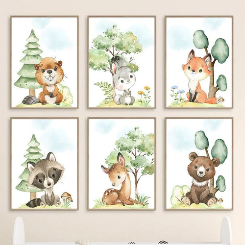 Poster kinderzimmer waldtiere - poster,