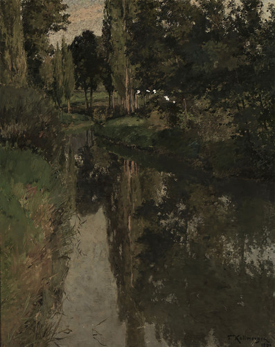 Wald fluss wandkunst ruhiger - wald,