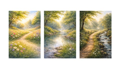 Poster waldweg 3er - waldweg,