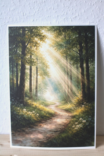 Wandbild waldweg a4 - wandbild,