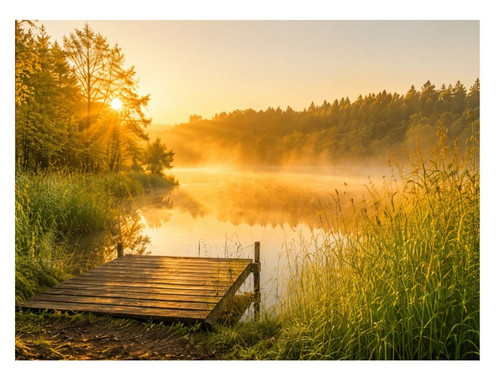 Sonnenaufgang see natur - am, –