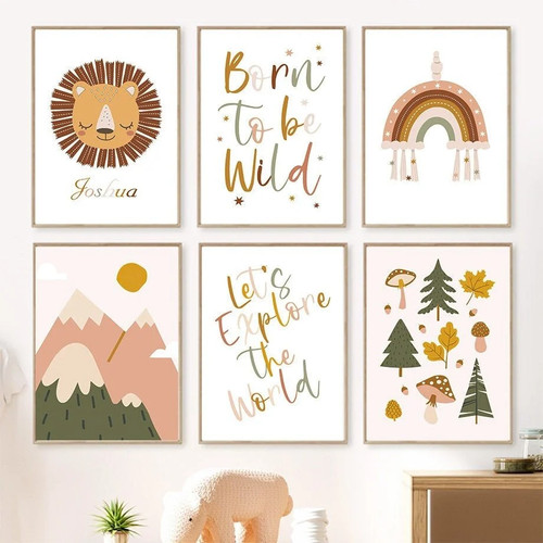 Poster kinderzimmer wald berge - wald,
