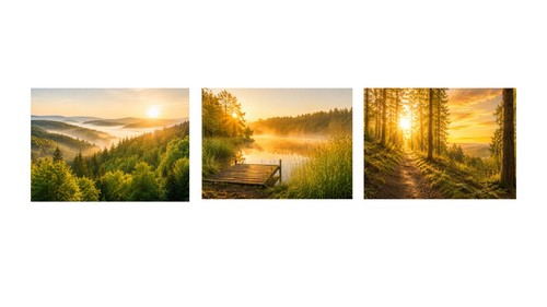 Goldene waldlandschaften a4 - goldene, |
