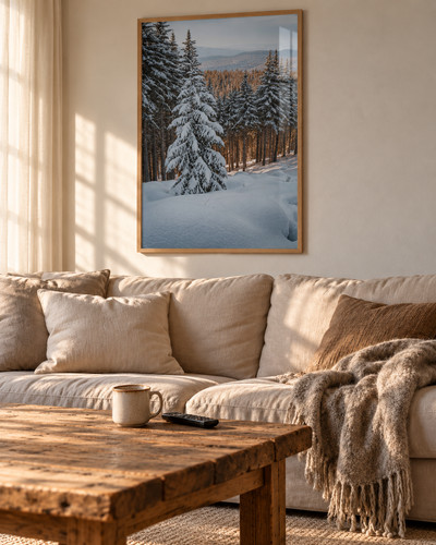 Winterwald goldenen licht - im,