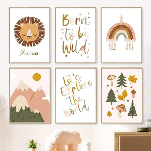 Poster kinderzimmer wald berge - kinderzimmer,