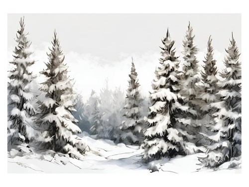 Schneebedeckte waldlandschaft - schneebedeckte,