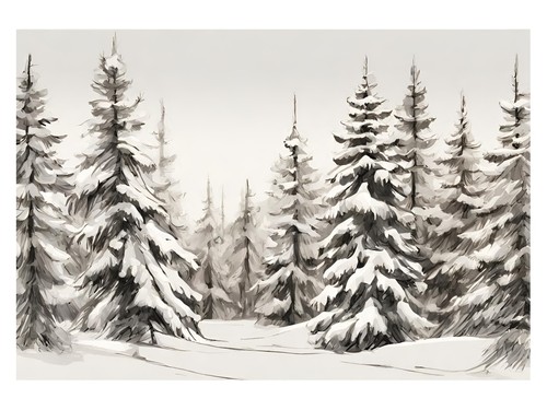 Schneebedeckter wald - schneebedeckter,