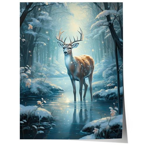 Hirsch winter poster für - hirsch,